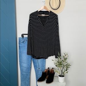 Cozy Lou & Grey Stripe Blouse